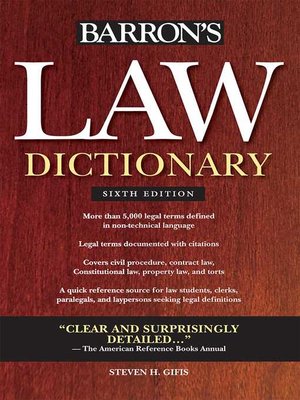 cover image of Law Dictionary